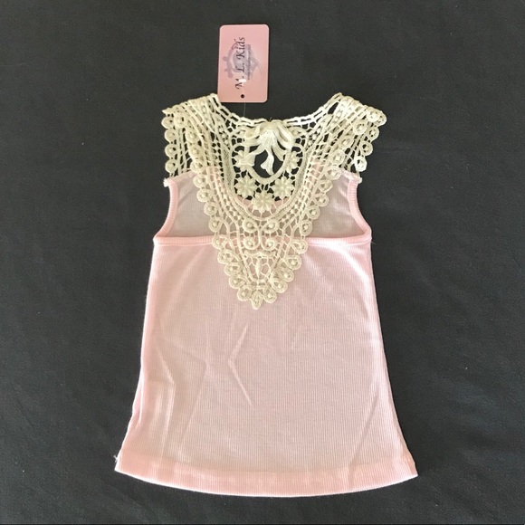 Girl's Lace Back Tank-Natural Lace - Picture 4 of 6